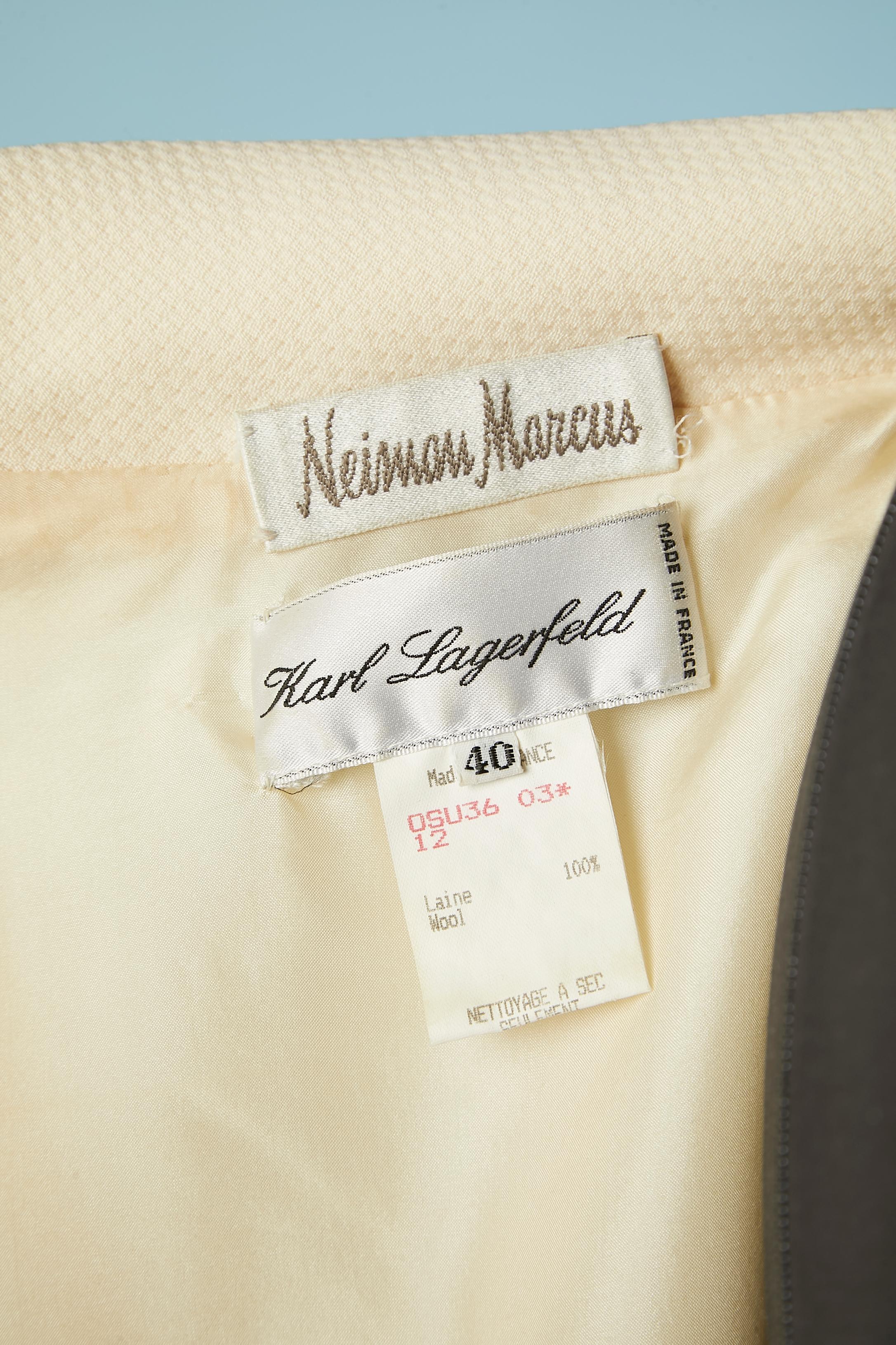 Off-white skirt suit Karl Lagerfeld for Neiman Marcus  For Sale 1