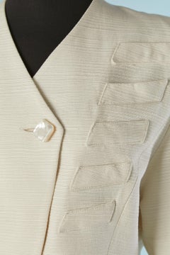 Tailleur con gonna bianco sporco e tasca sul busto EMMANUELLE KHANH