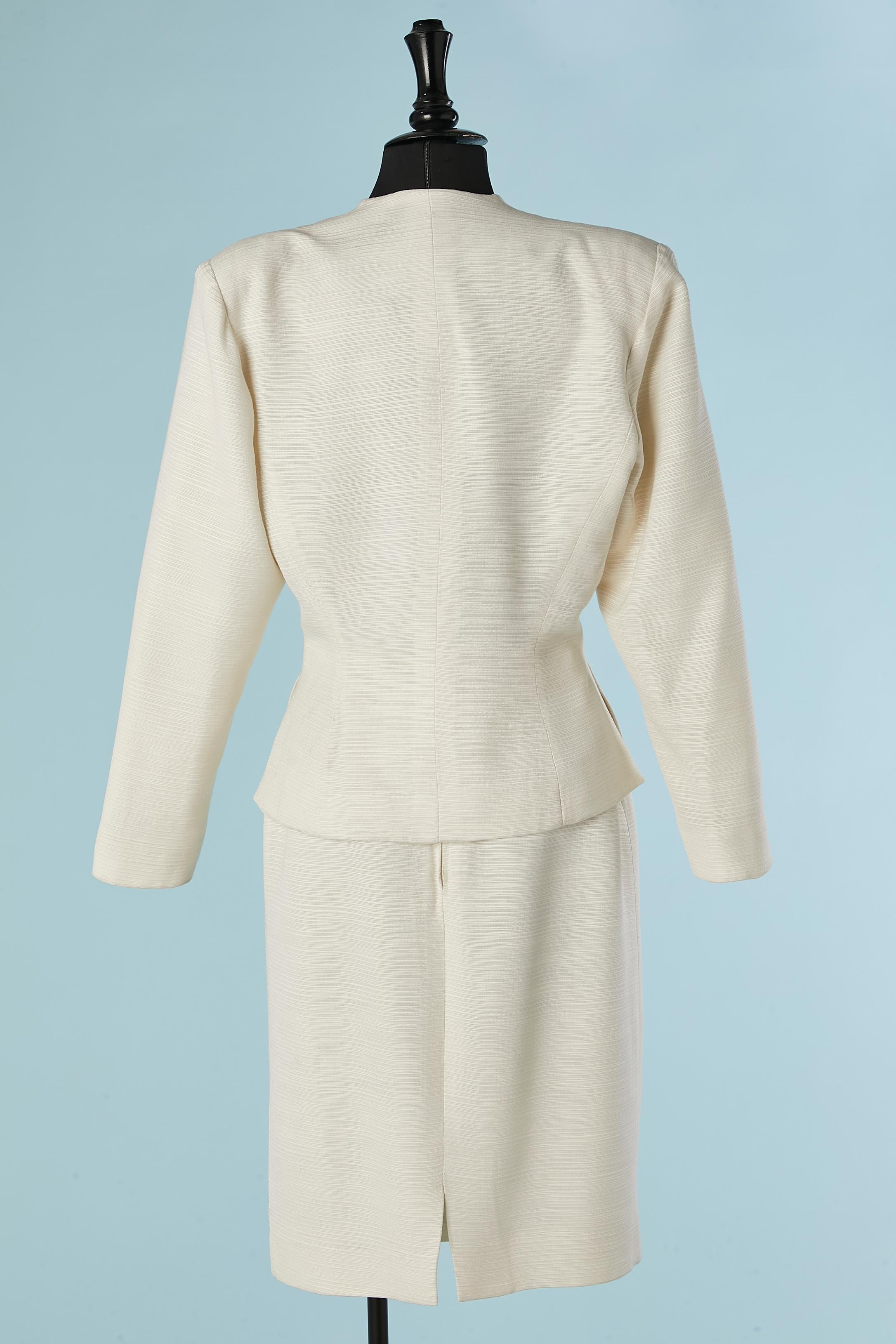 Donna Off-white skirt suit with bust pocket EMMANUELLE KHANH in vendita