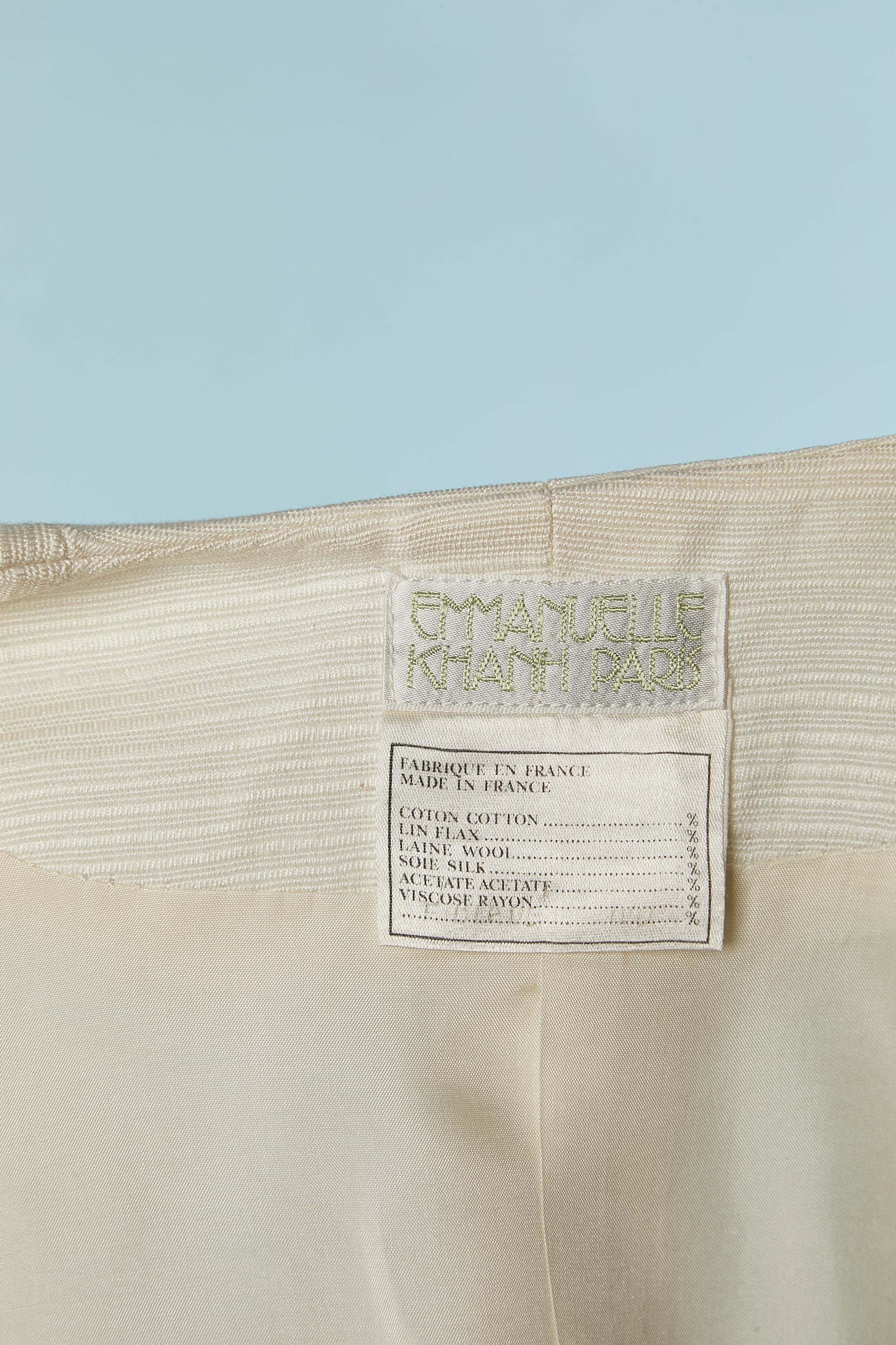 Off-white skirt suit with bust pocket EMMANUELLE KHANH in vendita 2