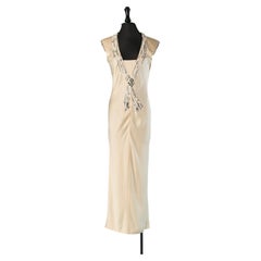 Off-white sleeveless evening dress with embroideries CHANEL