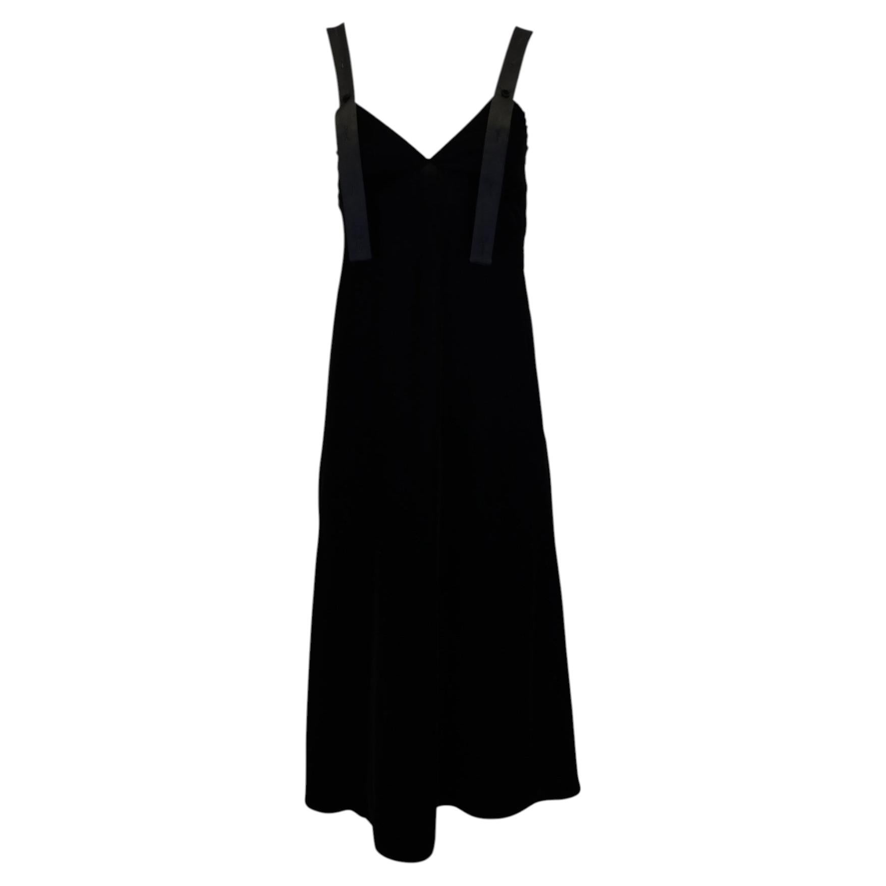 Pre-owned Off-white Sleeveless Midi Dress In Black Polyester