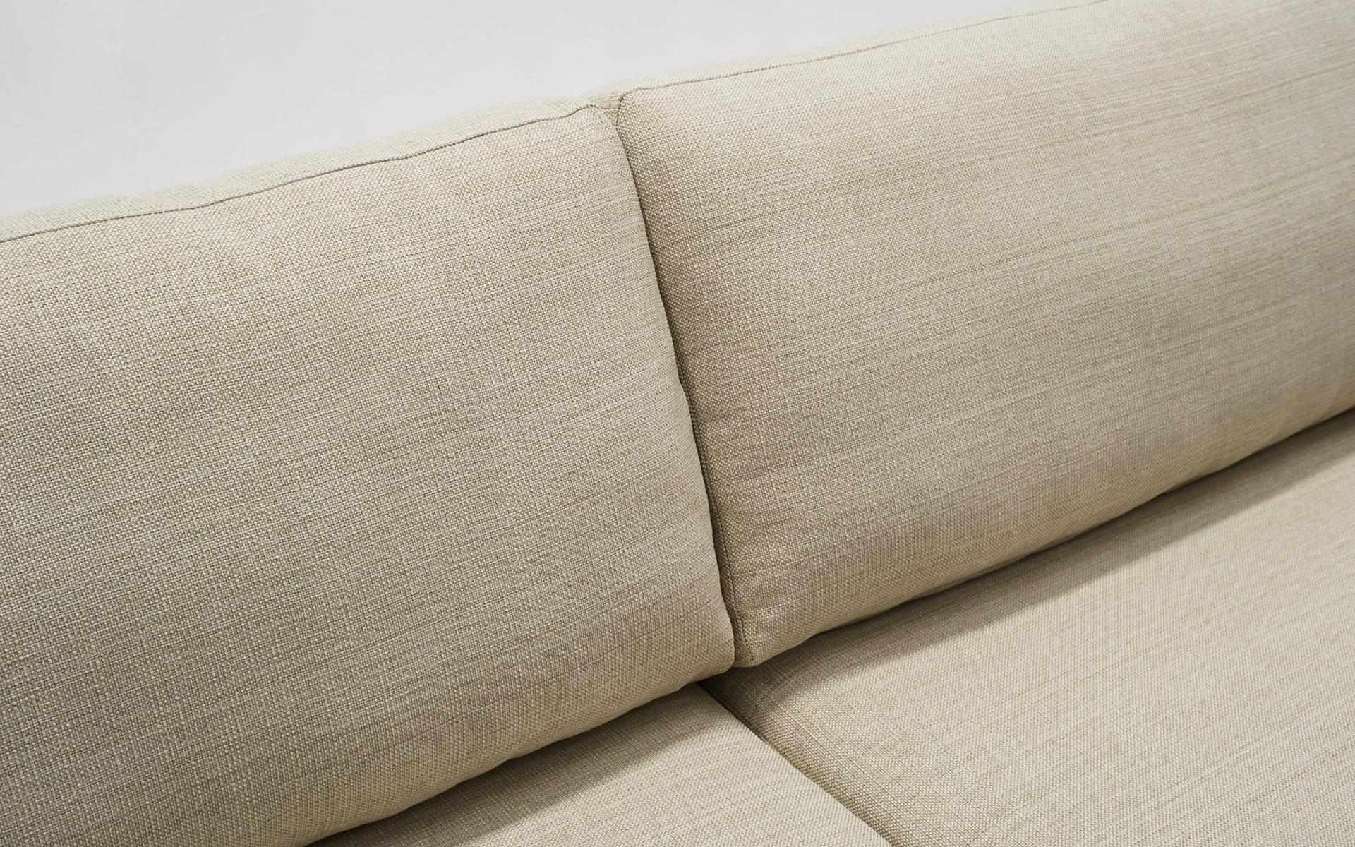 Modern Off White Sofa with Walnut Legs by Nuevo, Almost New