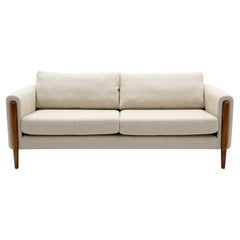 Off White Sofa with Walnut Legs by Nuevo, Almost New