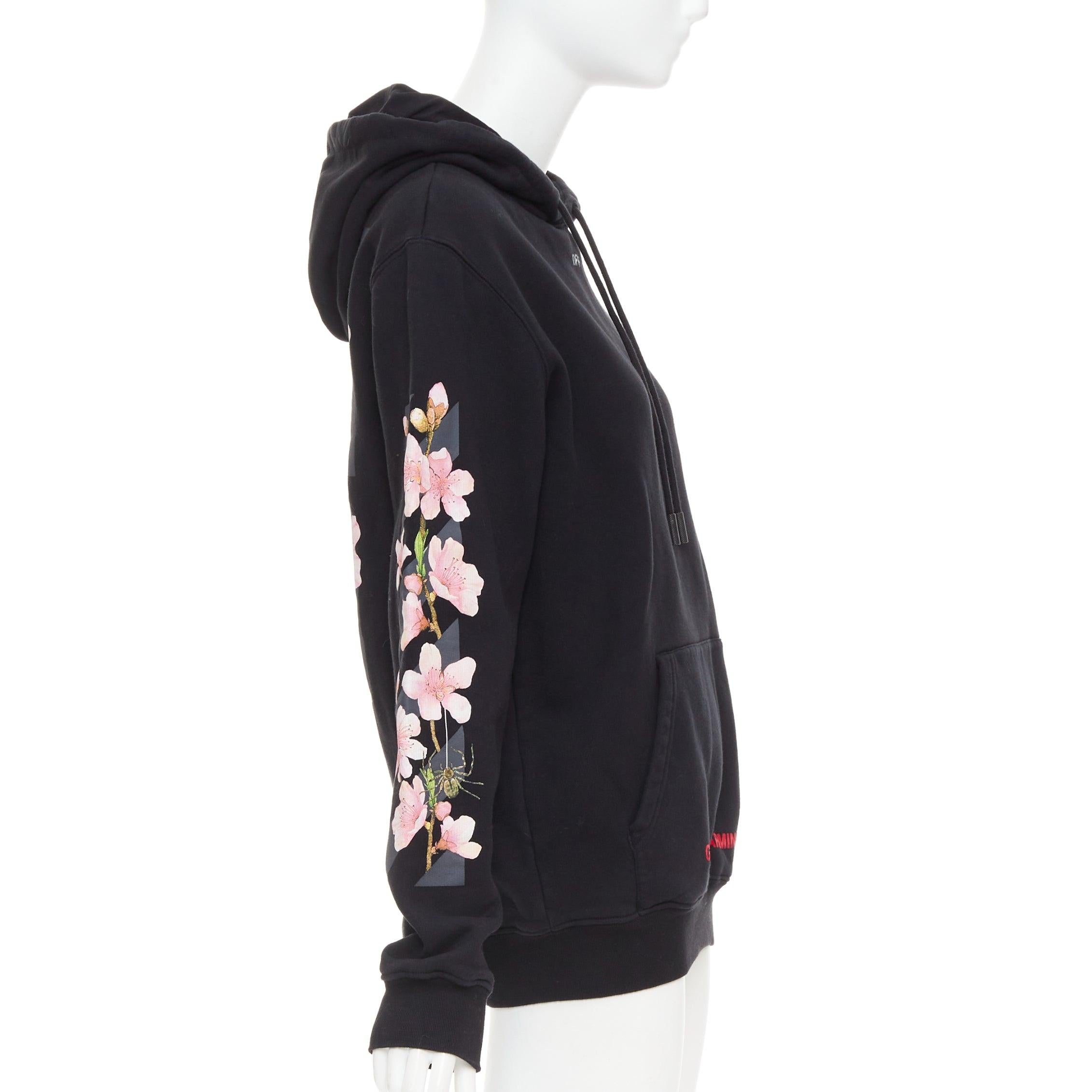 OFF WHITE SSENSE Exclusive sweat à capuche noir brodé de cerises en diagonale XS Excellent état - En vente à Hong Kong, NT