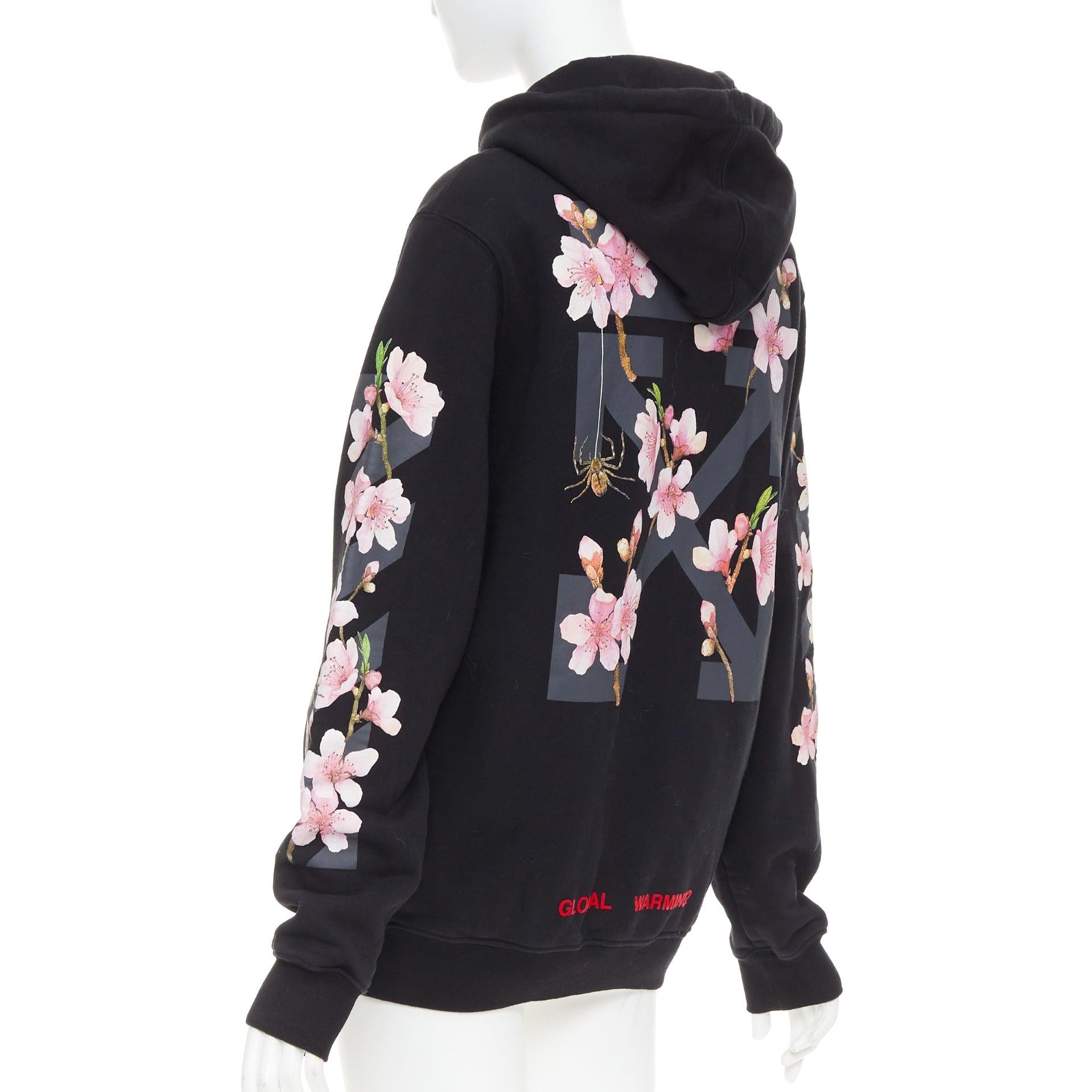 OFF WHITE SSENSE Exclusive sweat à capuche noir brodé de cerises en diagonale XS Pour femmes en vente