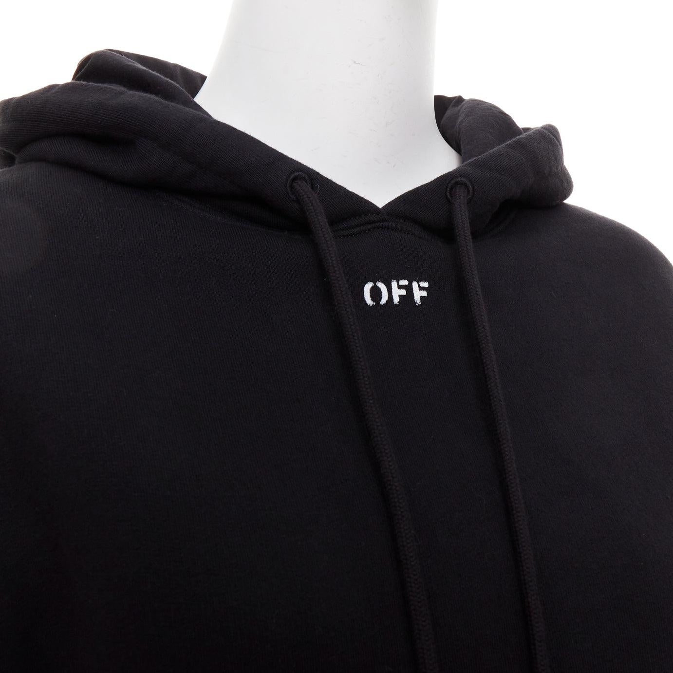 OFF WHITE SSENSE Exclusive sweat à capuche noir brodé de cerises en diagonale XS en vente 1