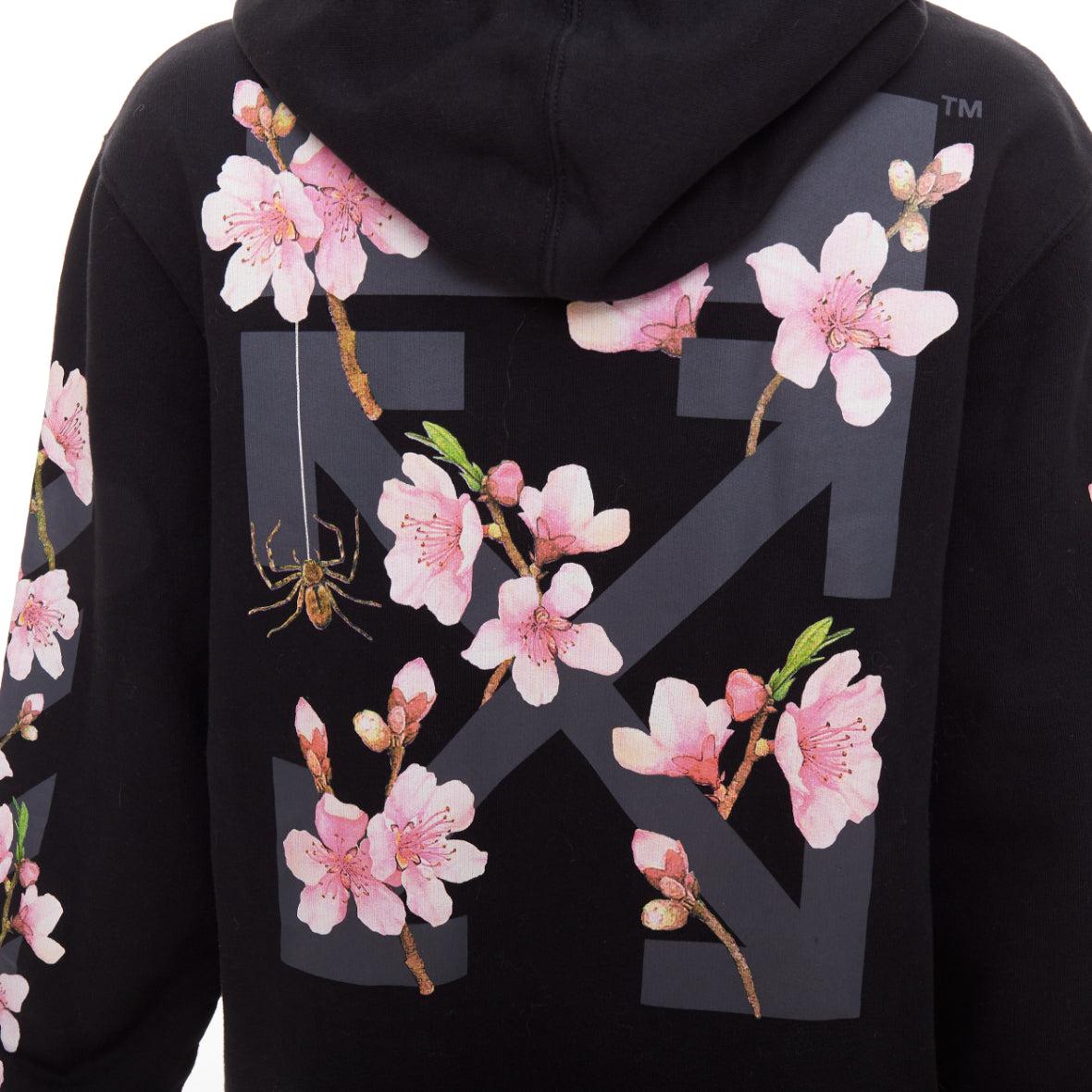 OFF WHITE SSENSE Exclusive sweat à capuche noir brodé de cerises en diagonale XS en vente 2