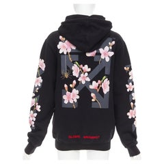 OFF WHITE SSENSE Exclusive sweat à capuche noir brodé de cerises en diagonale XS