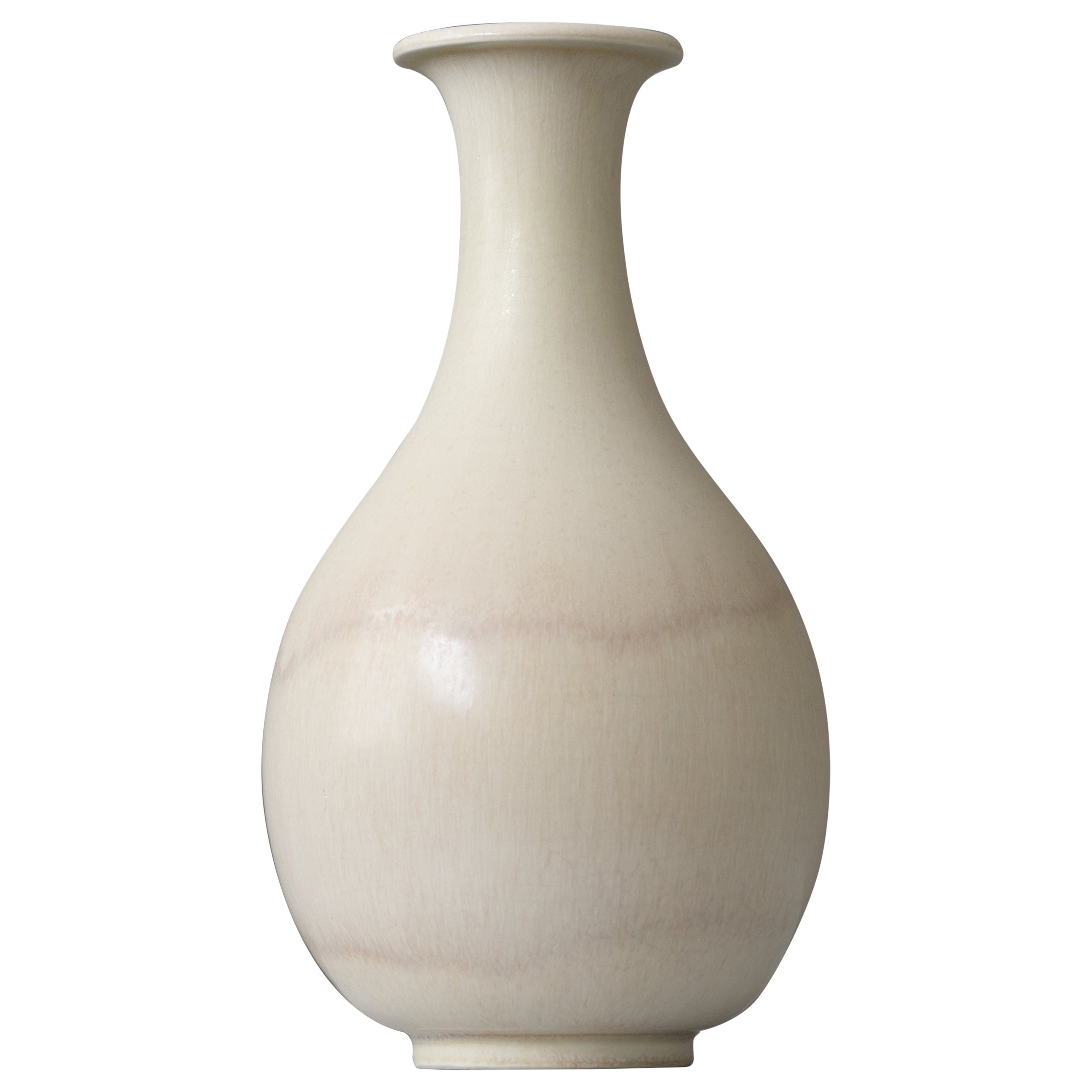 Off-White Stoneware Vase by Gunnar Nylund for Rorstrand, Sweden, 1940s. en vente
