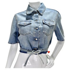 Used Off White Strings Boxy Cropped Denim Shirt