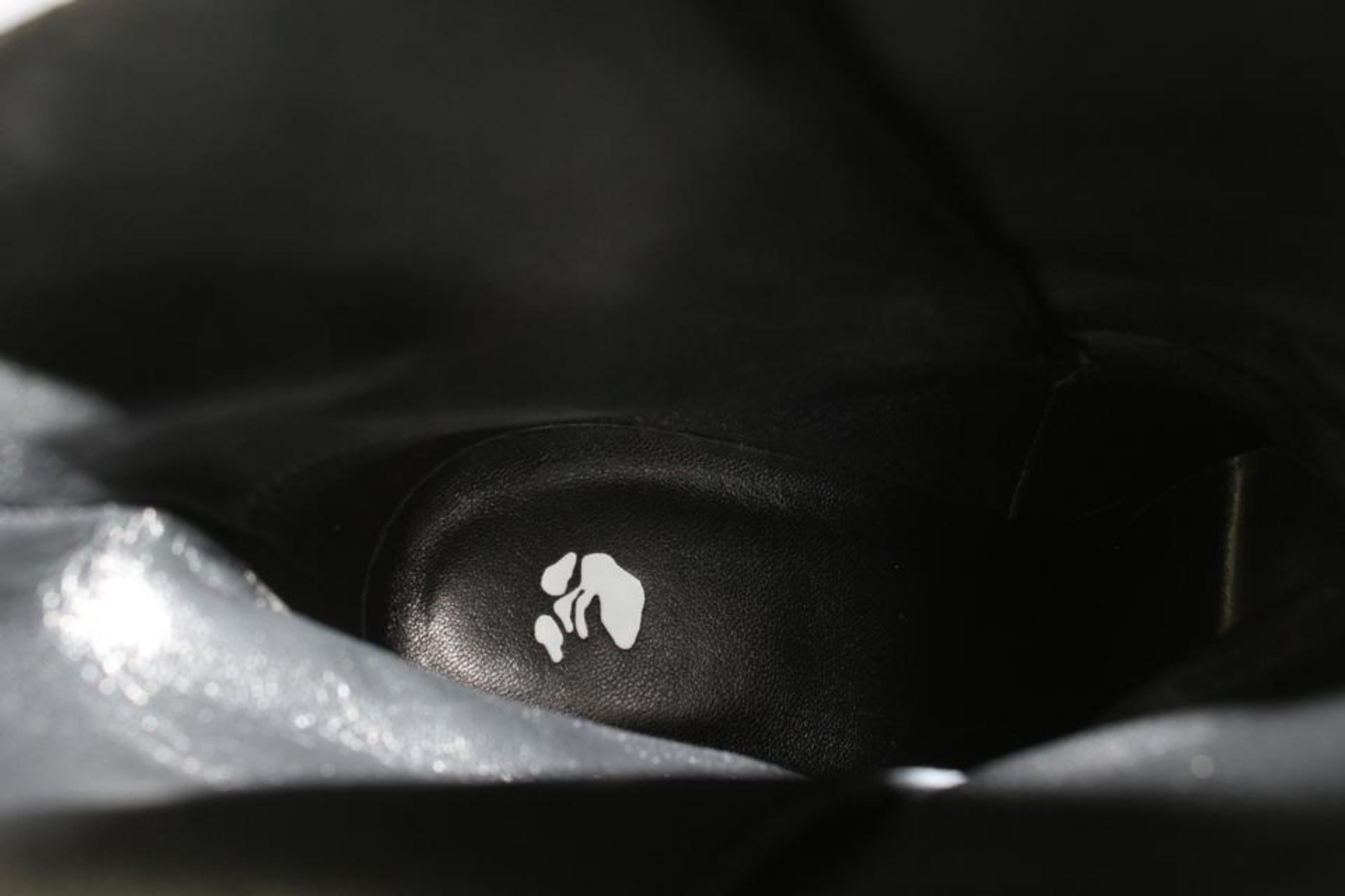 Off-White Gr. 38 Schwarzes Leder Ziptie Stiefel 106of14 Damen im Angebot