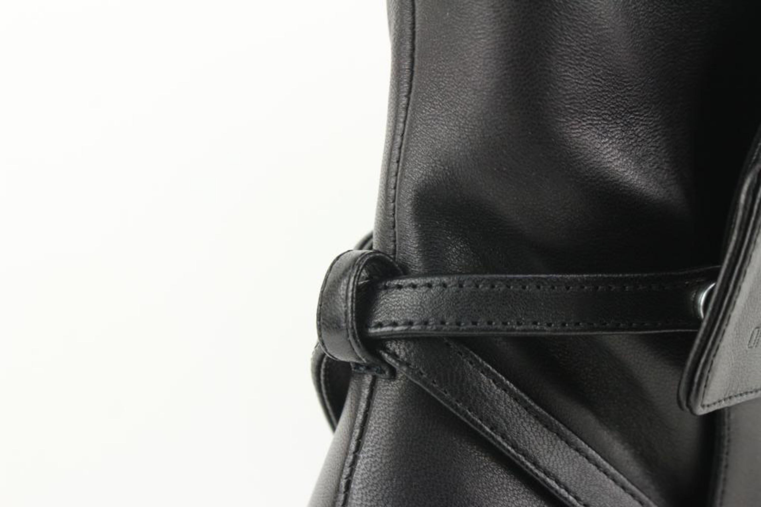 Women's Off-White Sz 38 Black Leather Ziptie Bootie 106of14 For Sale
