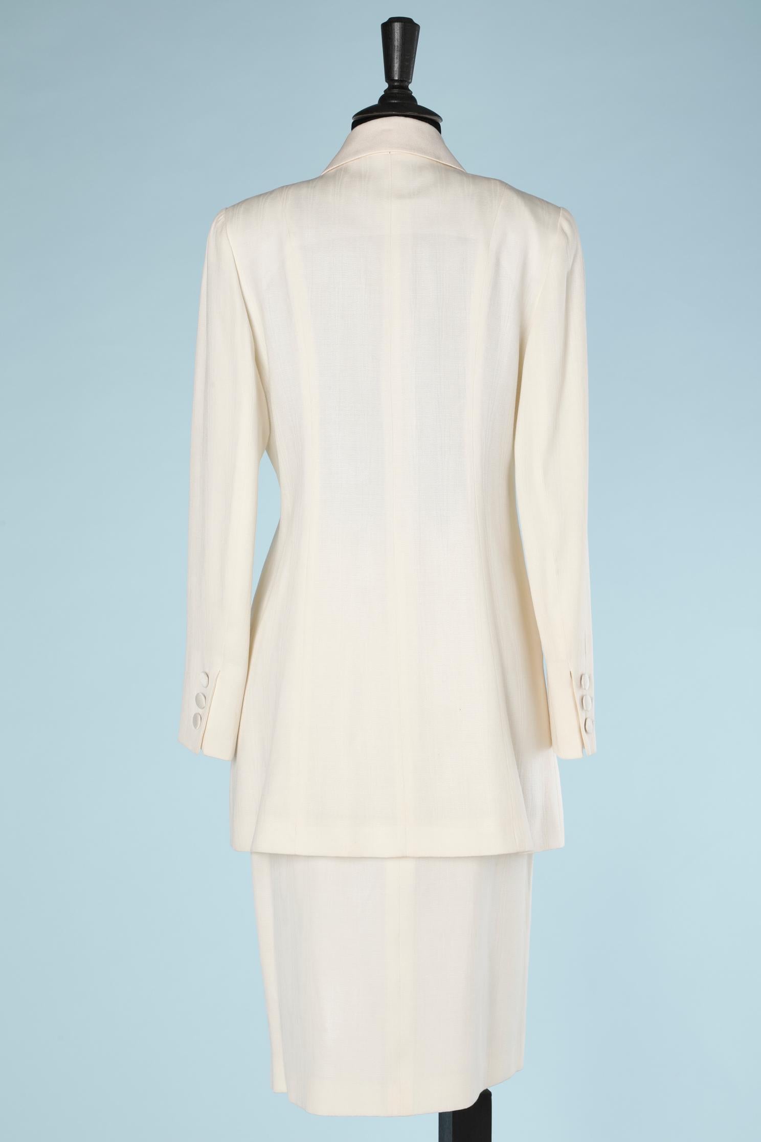 Women's Off-white thin wool skirt suit Chantal Thomass FW 1995/1996