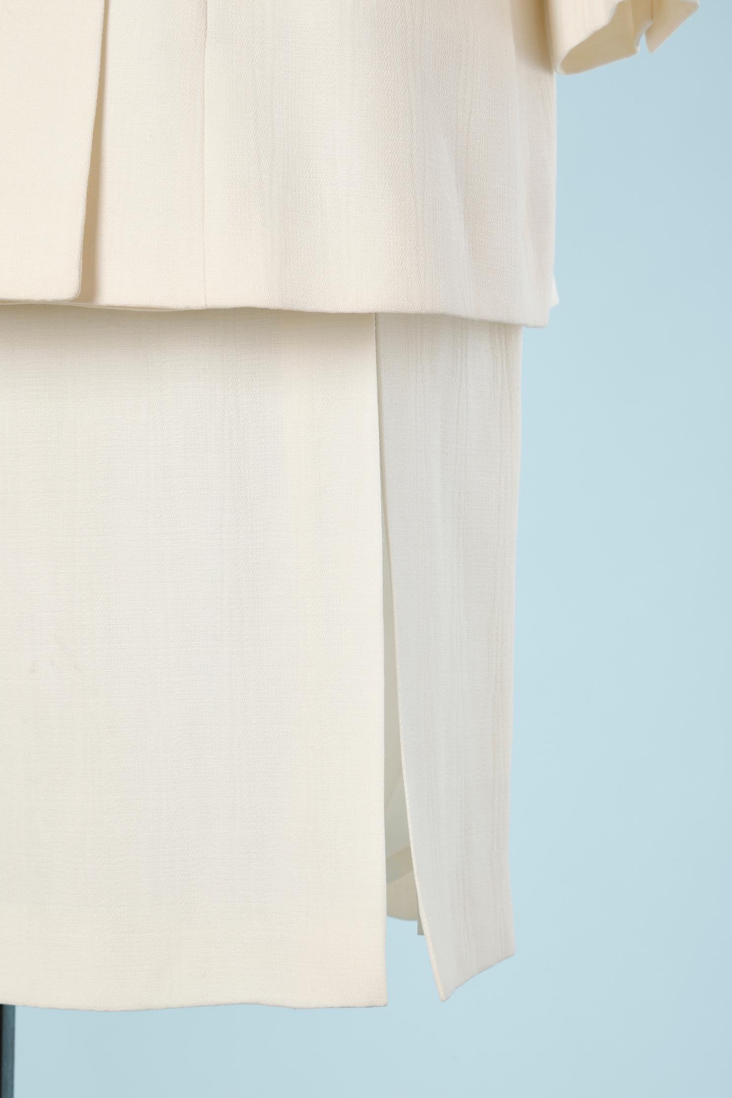 Off-white thin wool skirt suit Chantal Thomass FW 1995/1996 1