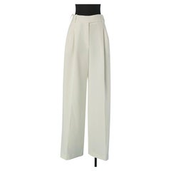 Off-white trouser with wide legs ALEXANDRE VAUTHIER