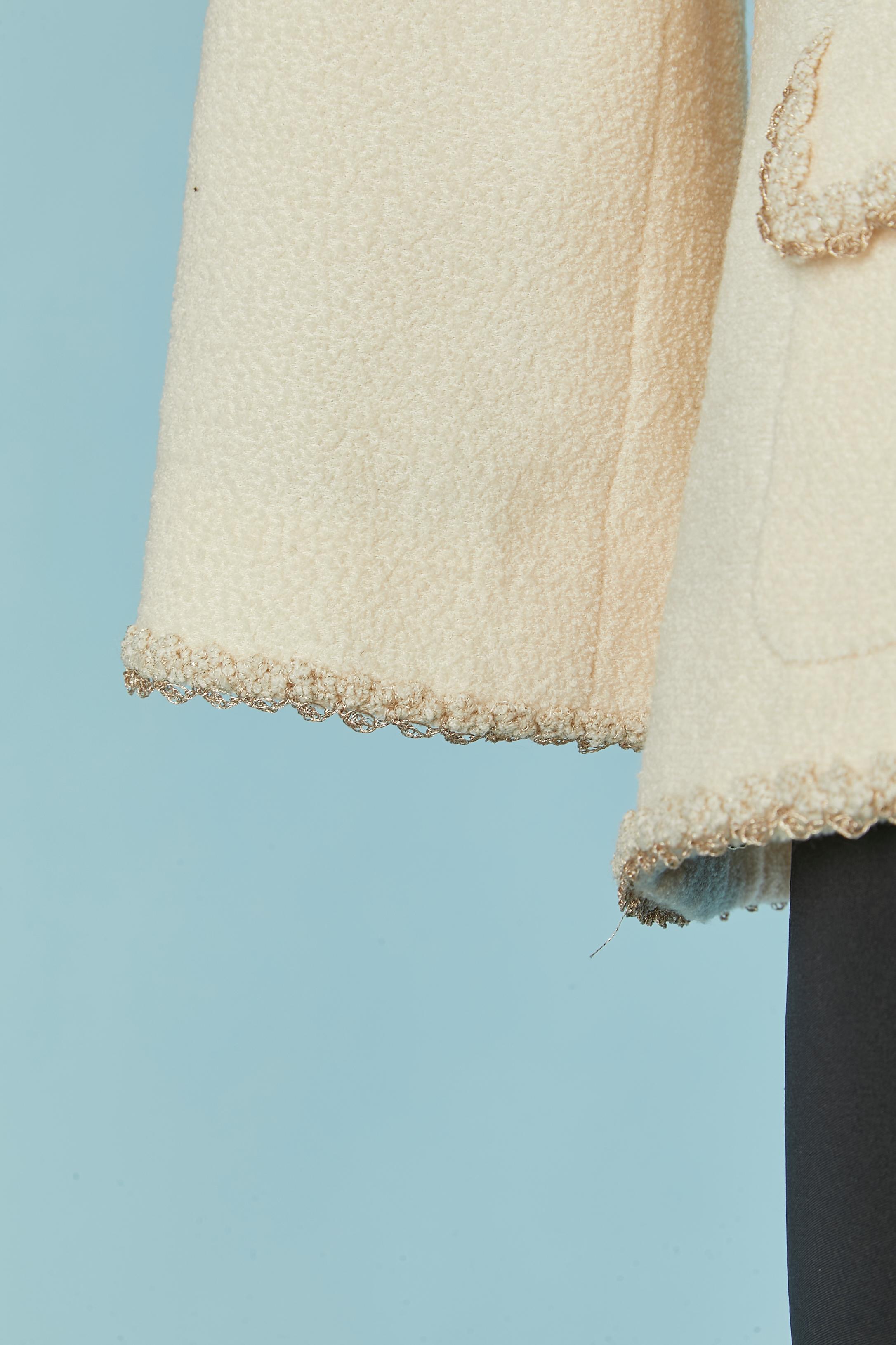 De las mujeres Off-white tweed edge to edge jacket with braids edge CHANEL en venta