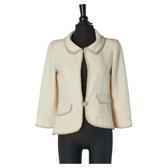 Off-white tweed edge to edge jacket with braids edge CHANEL