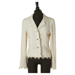 Veste croisée en tweed écru CHANEL