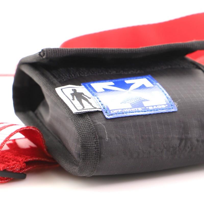 Black Off White Two Pocket Belt Bag Nylon