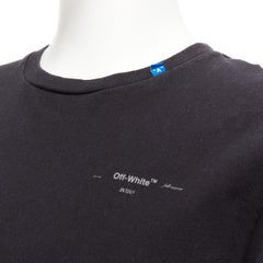 OFF WHITE Virgil Abloh 2020 camiseta negra de algodón con logo estampado gigante en la espalda M