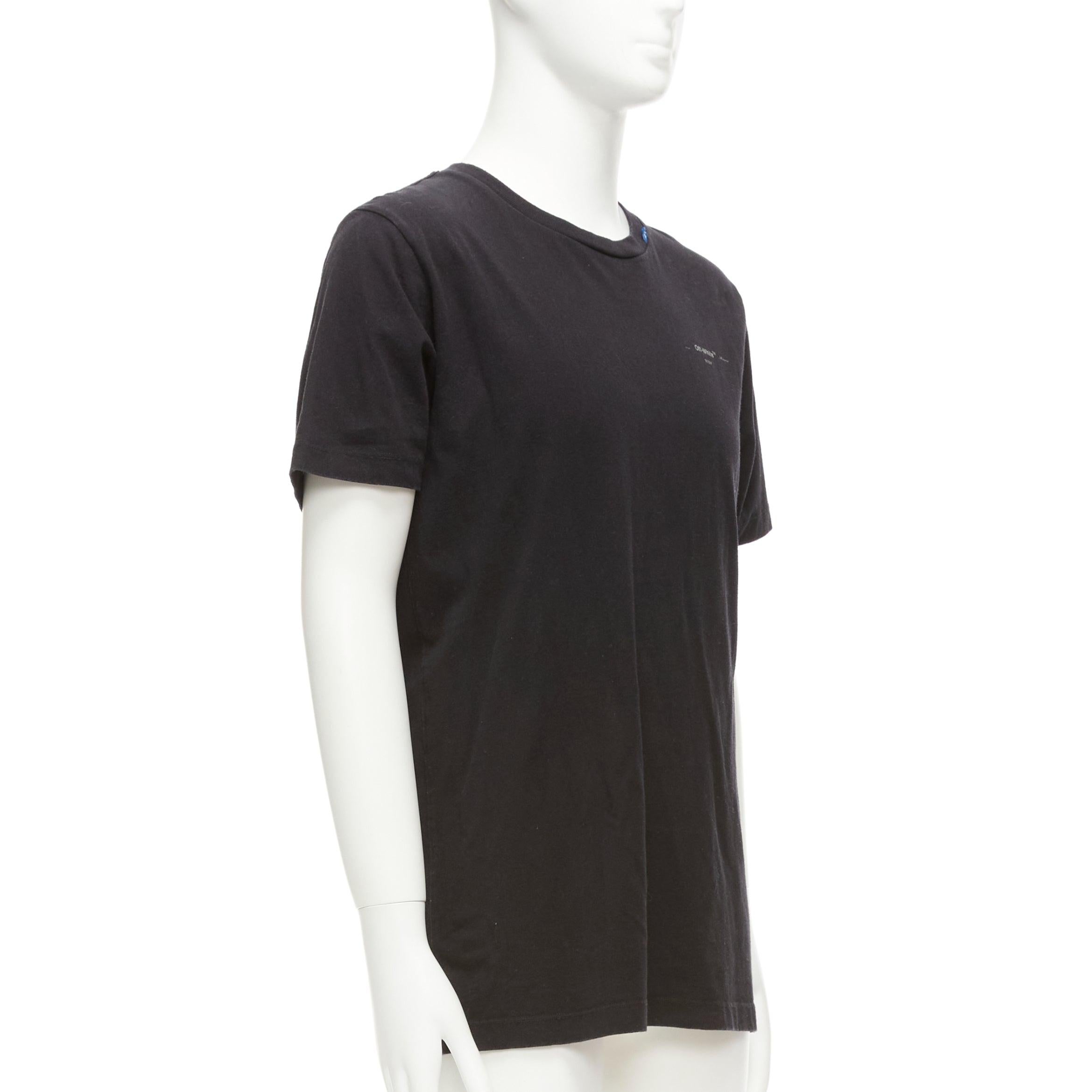 Men's OFF WHITE Virgil Abloh 2020 black logo giant print back cotton tshirt M For Sale