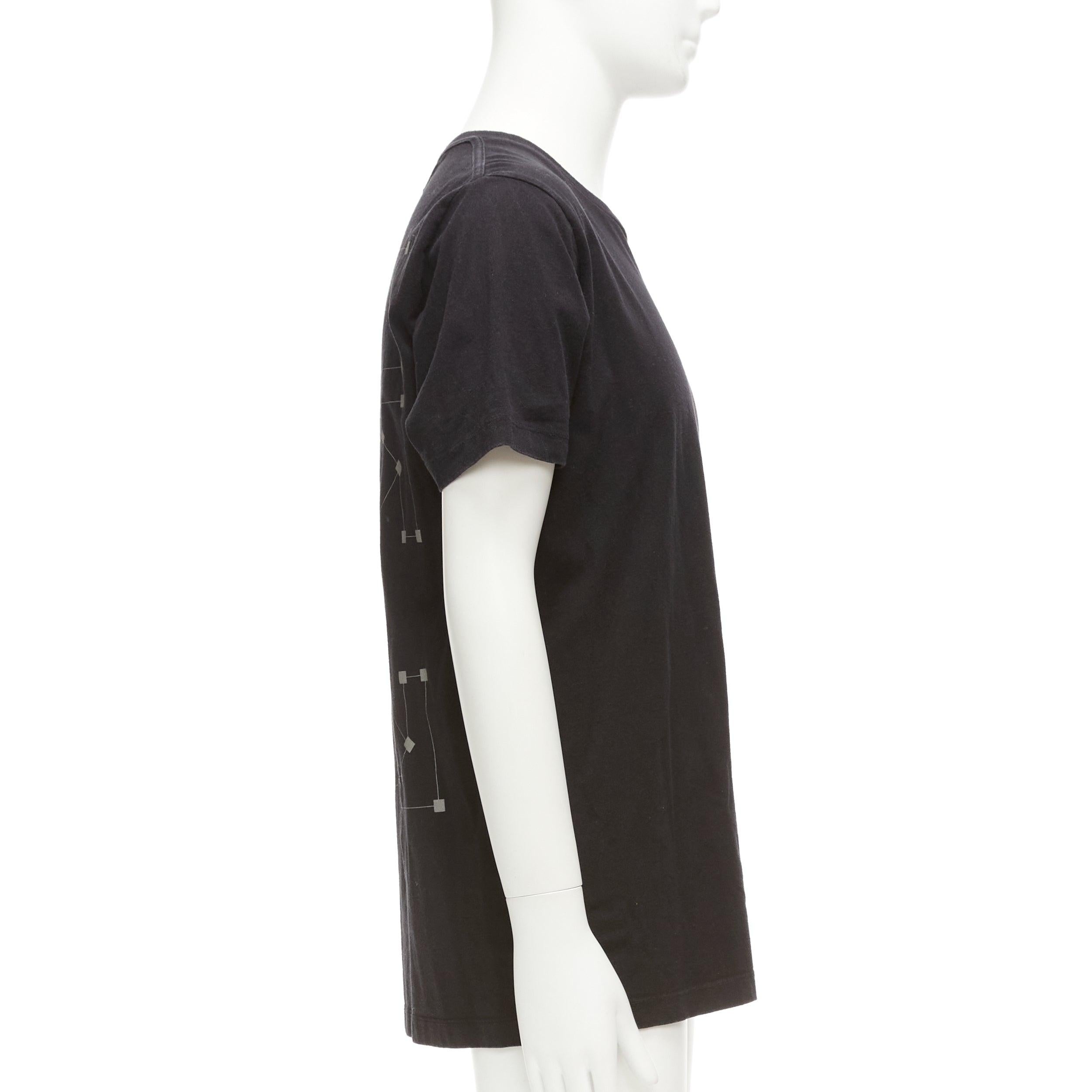 Uomo OFF WHITE Virgil Abloh 2020 nero logo gigante stampa posteriore tshirt in cotone M in vendita