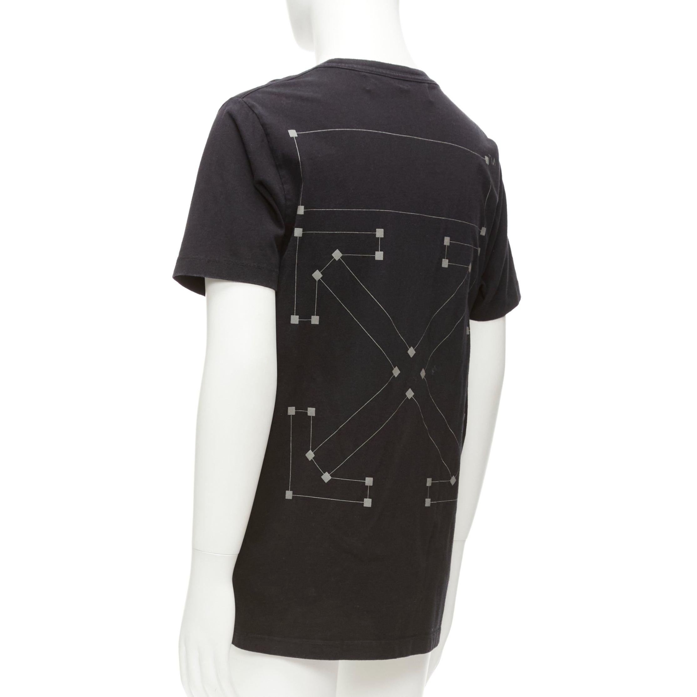 OFF WHITE Virgil Abloh 2020 nero logo gigante stampa posteriore tshirt in cotone M in vendita 1