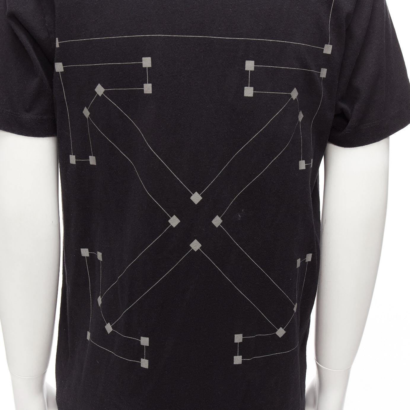 OFF WHITE Virgil Abloh 2020 nero logo gigante stampa posteriore tshirt in cotone M in vendita 2