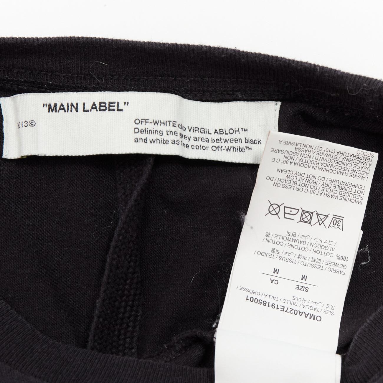 OFF WHITE Virgil Abloh 2020 nero logo gigante stampa posteriore tshirt in cotone M in vendita 3