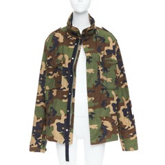 OFF WHITE Virgil Abloh green Camo cotton white logo field jacket M