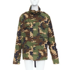 OFF WHITE Virgil Abloh green Camo cotton white logo field jacket M