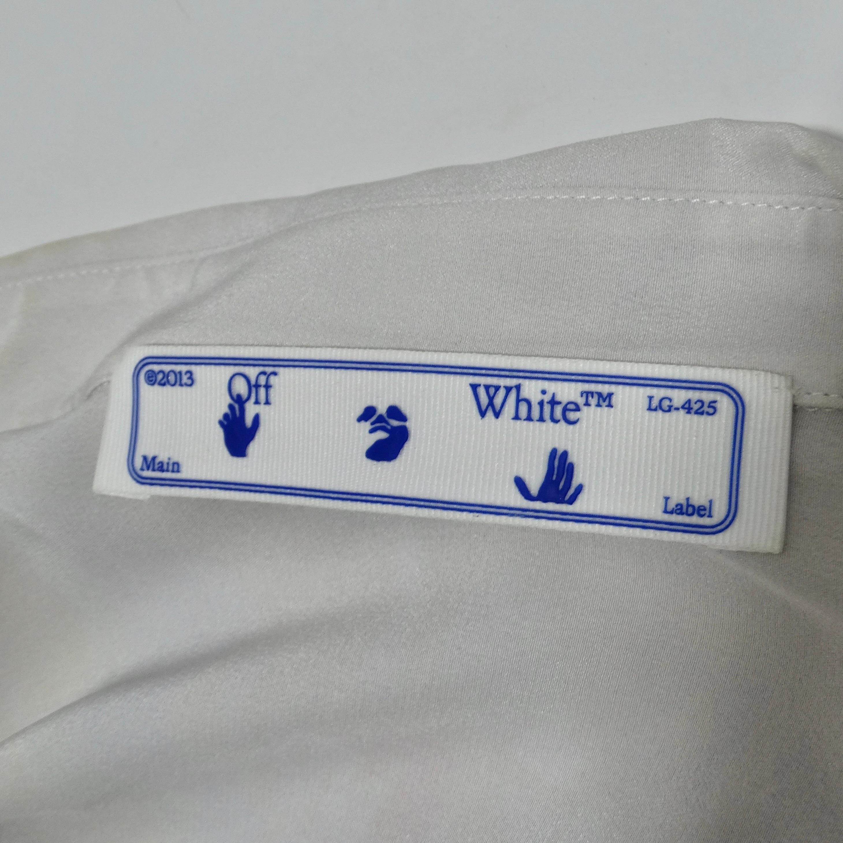 Off White Virgil Abloh Multi Botanical Silk Shirt Dress For Sale 7