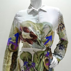Off White Virgil Abloh Vestito a camicia in seta multi botanica