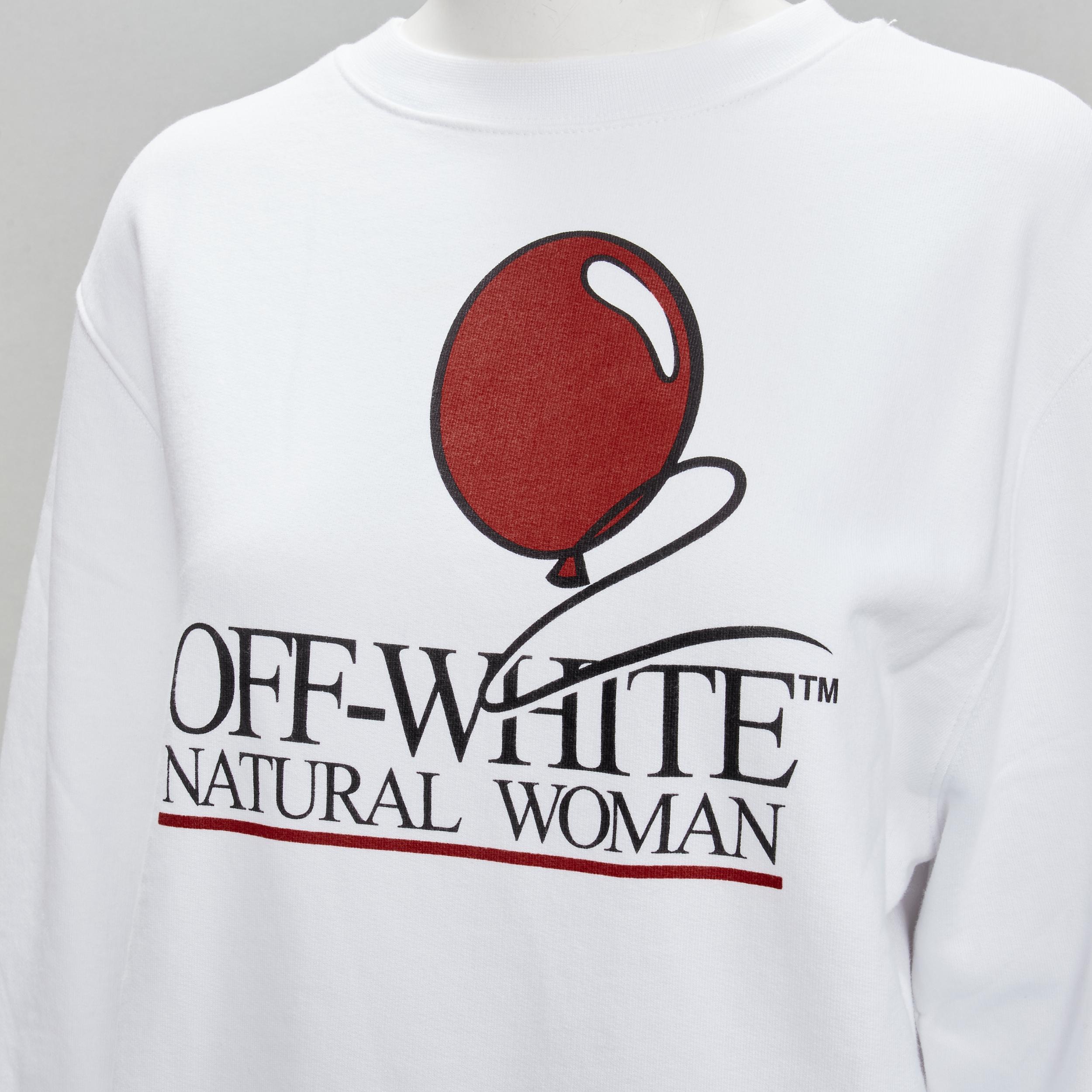 Women's OFF WHITE Virgil Abloh Natural Woman red balloOn print embroidery sweatshirt M
