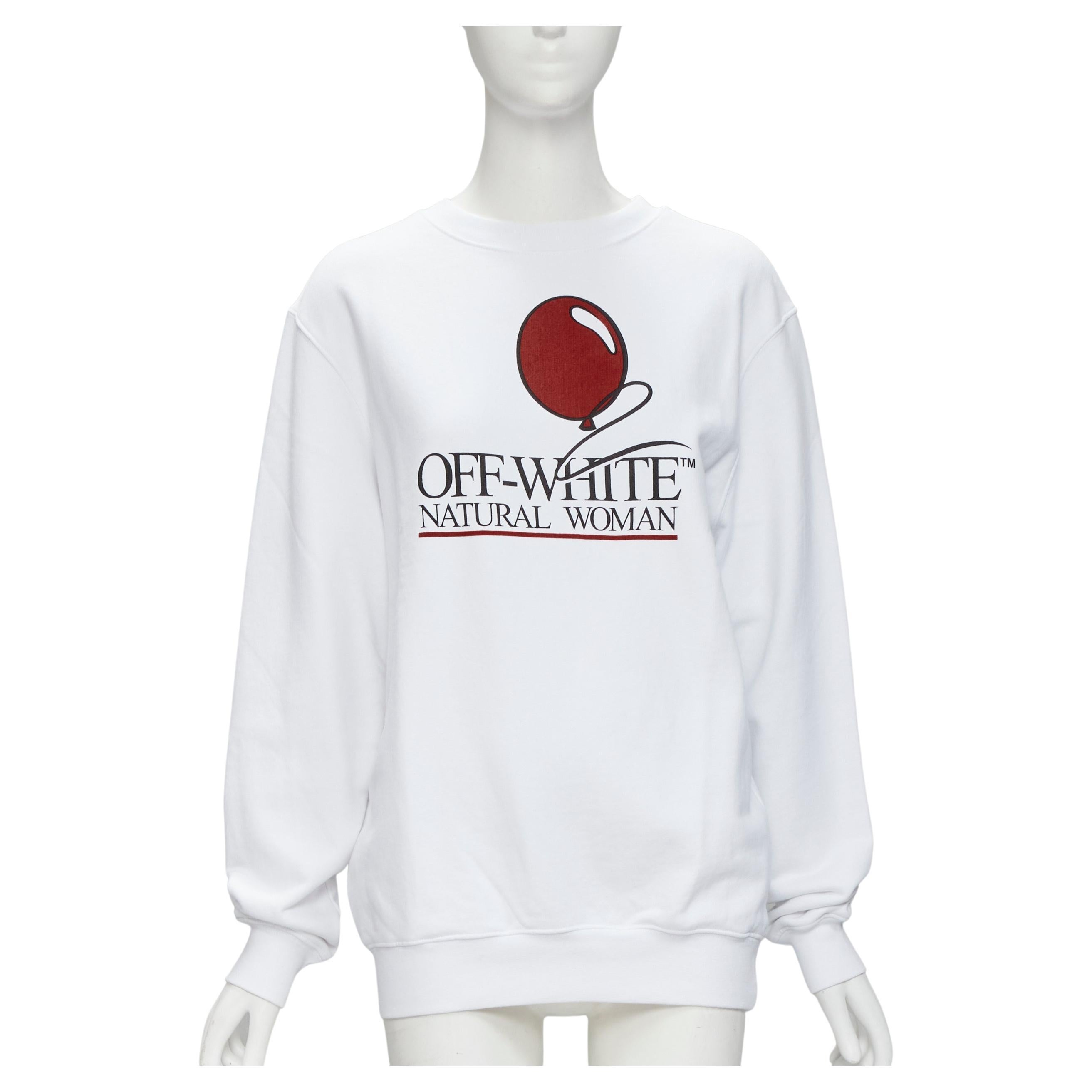 OFF WHITE Virgil Abloh Natural Woman red balloOn print embroidery sweatshirt M