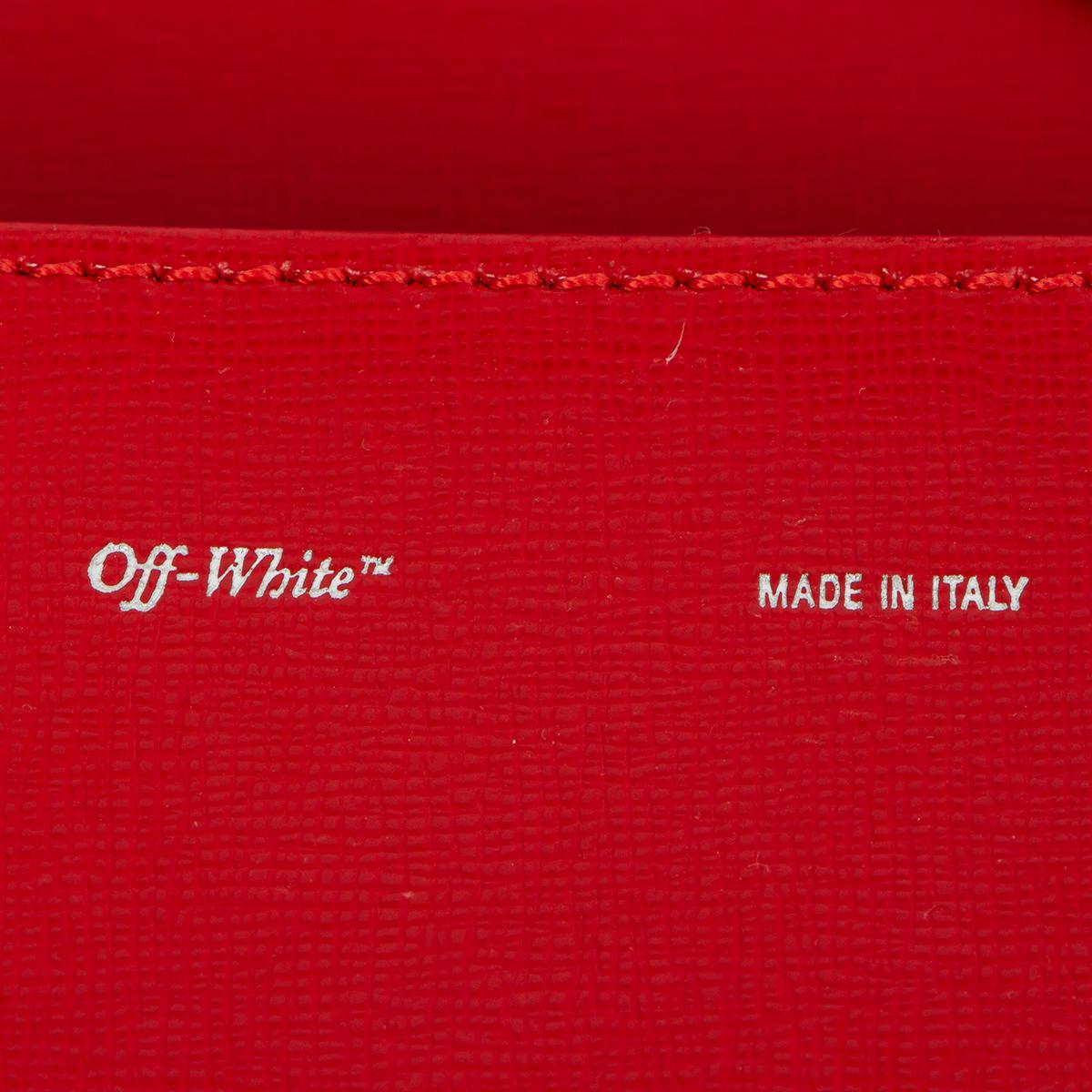 Women's OFF-WHITE VIRGIL ABLOH red leather STRIPED DIAG FLAP Shoulder Bag