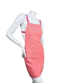 Off-White Virgil Abloh Spring 2022 Coral Leather Harness Open Back Dress, NWT