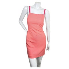 Off-White Virgil Abloh Spring 2022 Coral Leather Harness Open Back Dress, NWT