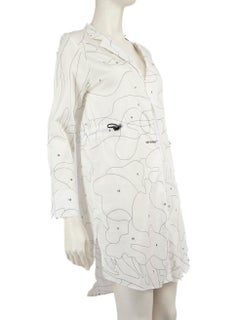 Off-White White Abstract Puzzle Coulisse Dress Size S