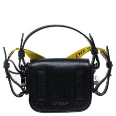 Off-White White/Black Diagonal Striped Leather Baby Flap Crossbody Bag