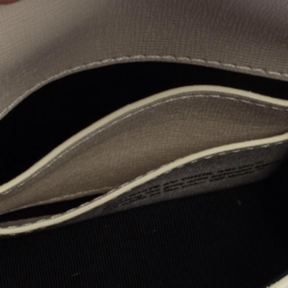 Off-White White/Black Diagonal Striped Leather Baby Flap Crossbody Bag 4
