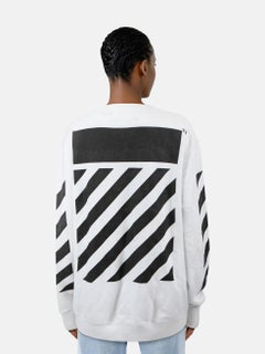 Off-White White Caravaggio Crewneck Sweatshirt Size M