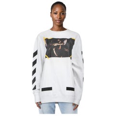 Off-White White Caravaggio Crewneck Sweatshirt Size M