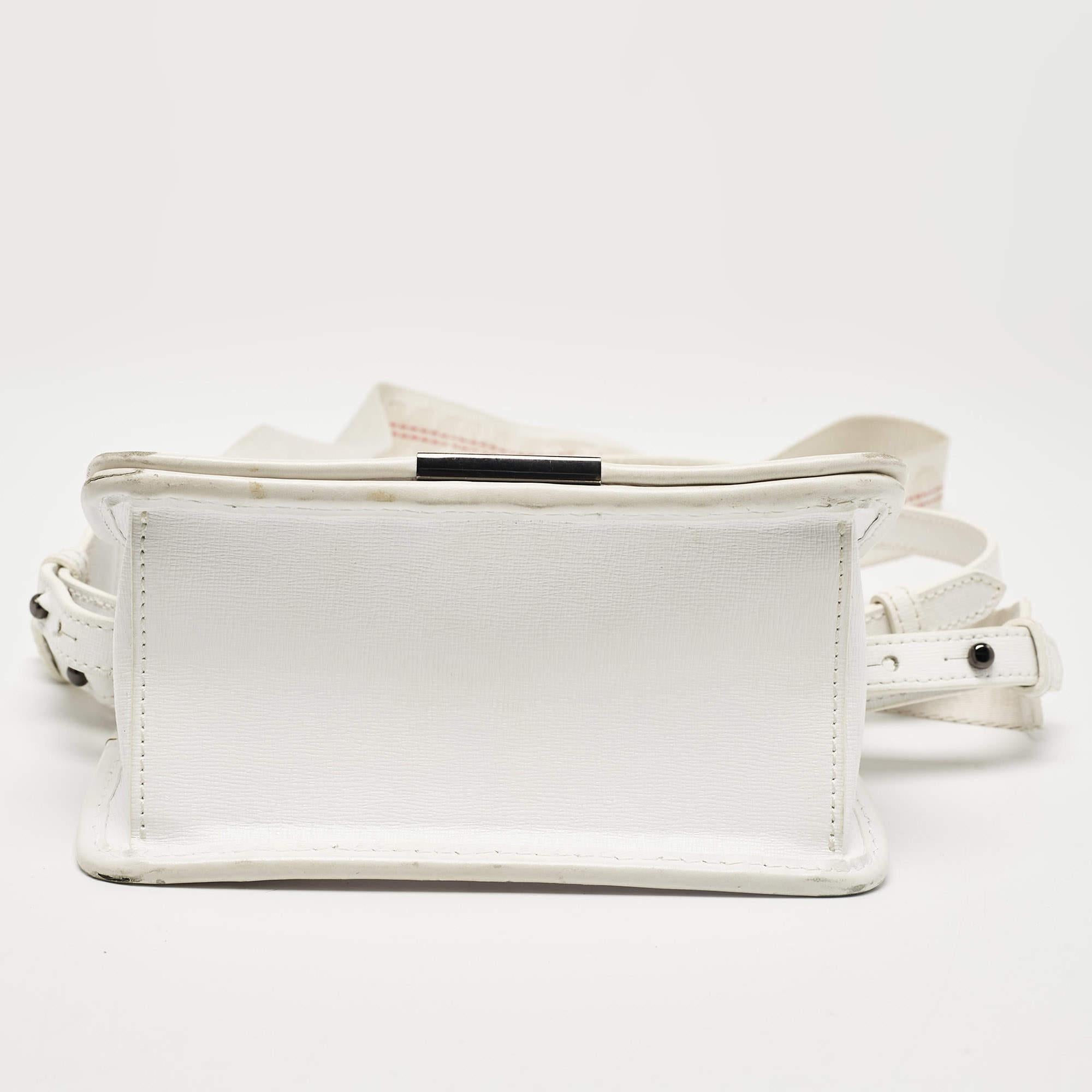 Off-White White/Clear PVC Net Binder Clip Crossbody Bag 4