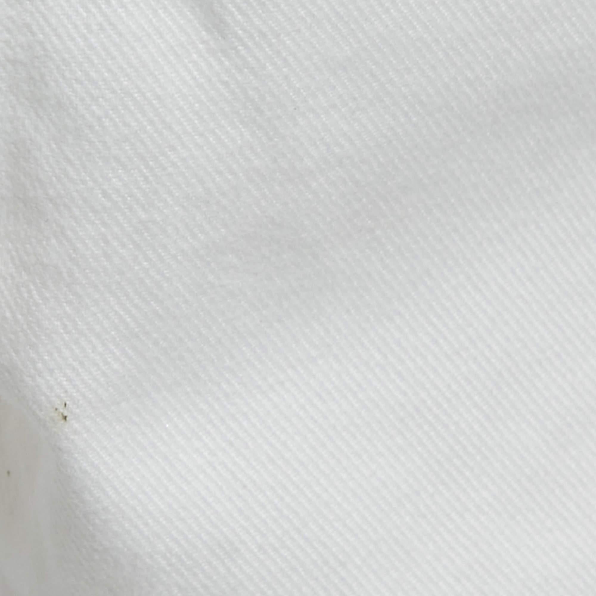 Off-White White Denim Logo Tape Detail Skinny Jeans S Taille 26
