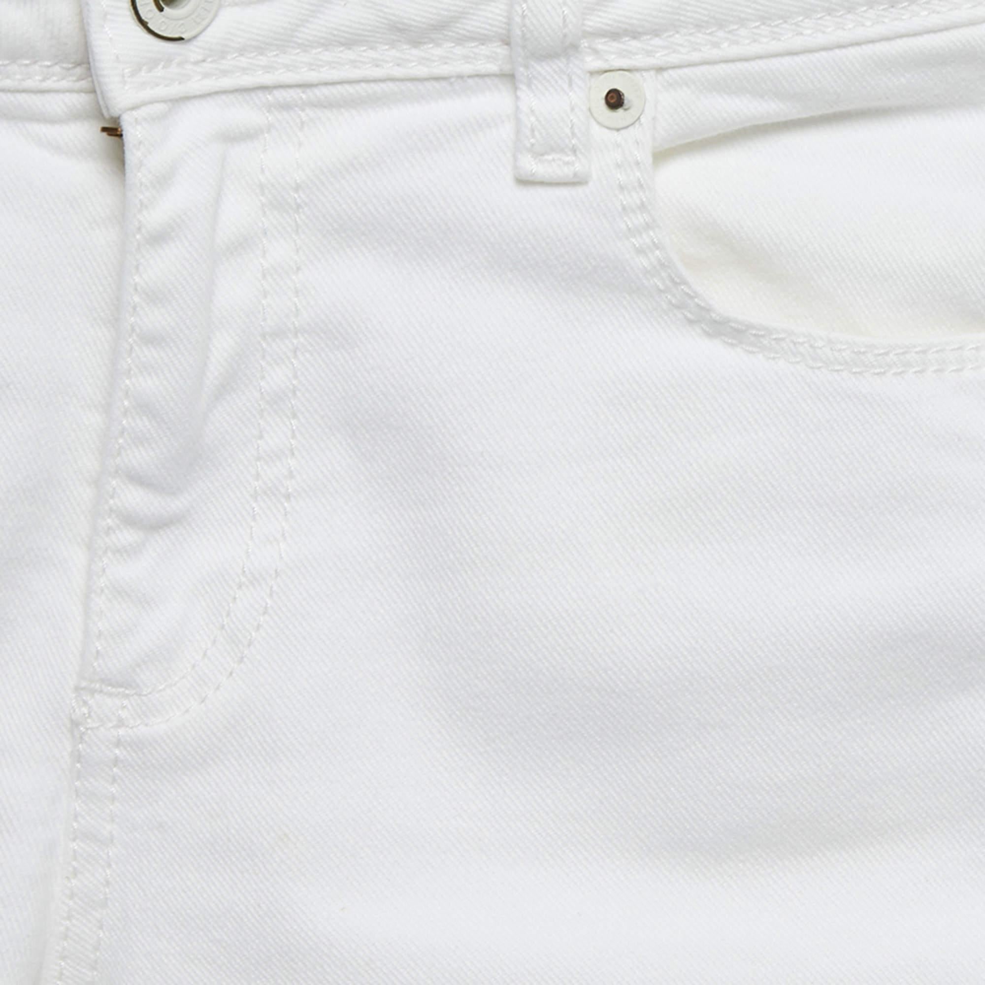 Off-White White Denim Logo Tape Detail Skinny Jeans S Taille 26