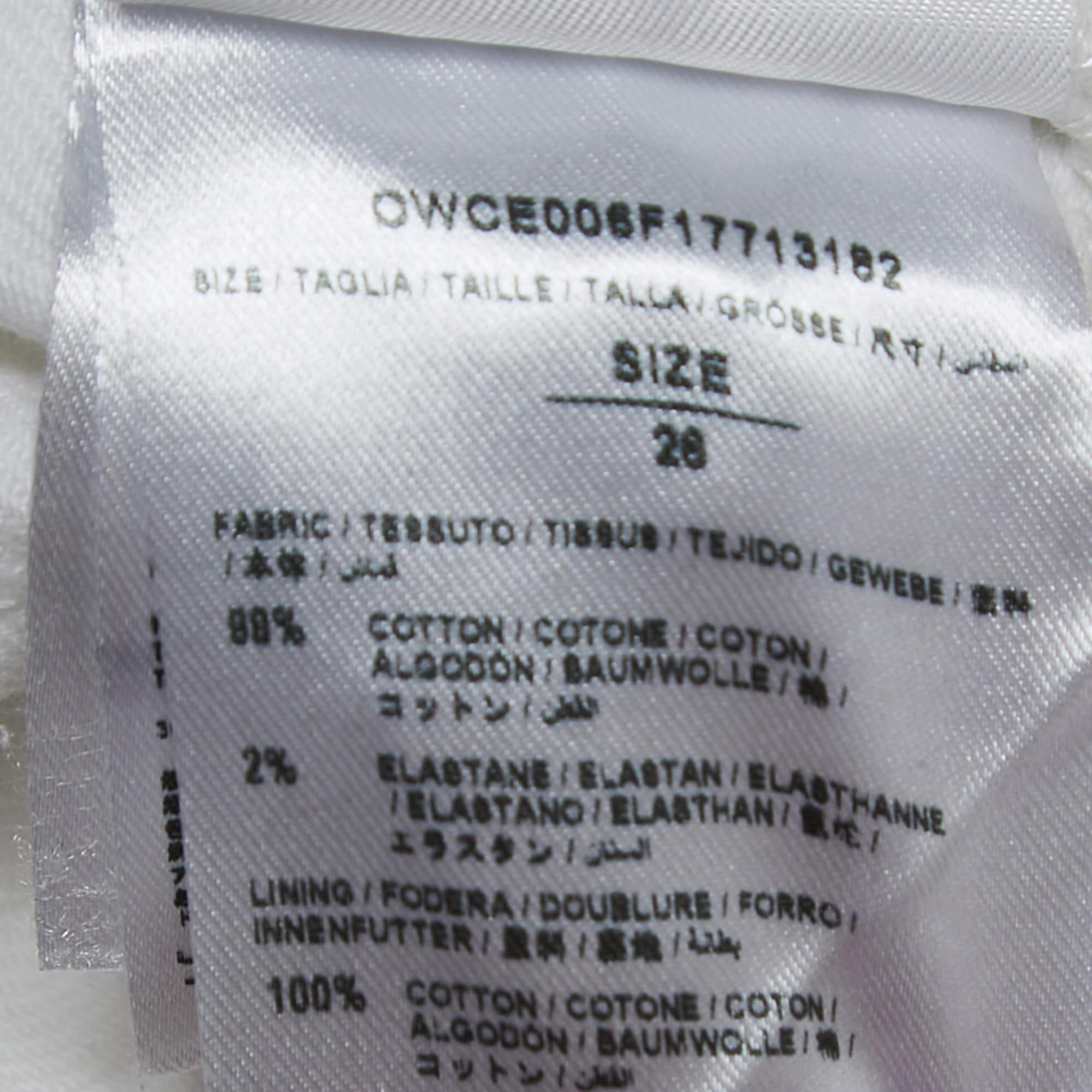 Off-White White Denim Logo Tape Detail Skinny Jeans S Taille 26