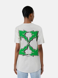 Off-White White & Green Logo Graphic T-Shirt Size M