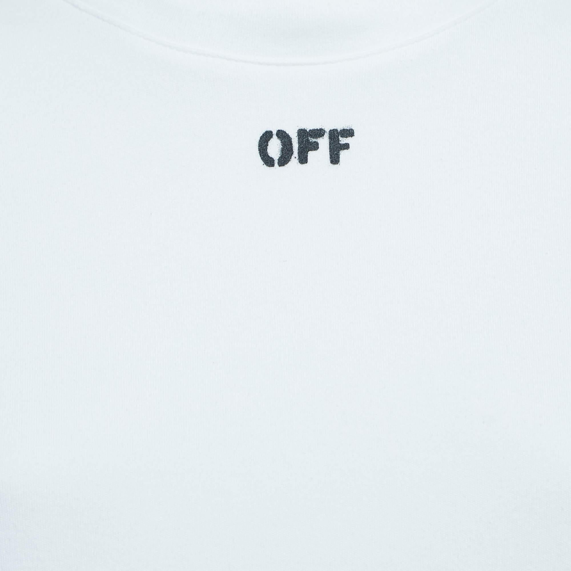 Gray Off-White White Jersey Cotton T-Shirt Dress S For Sale